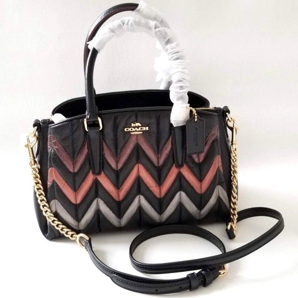 NEW Coach Color-block metallic Quilted leather bag - Picture 2 of 8